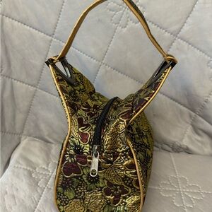 Brocade Handbag, Silk Floral Tapestry Handbag